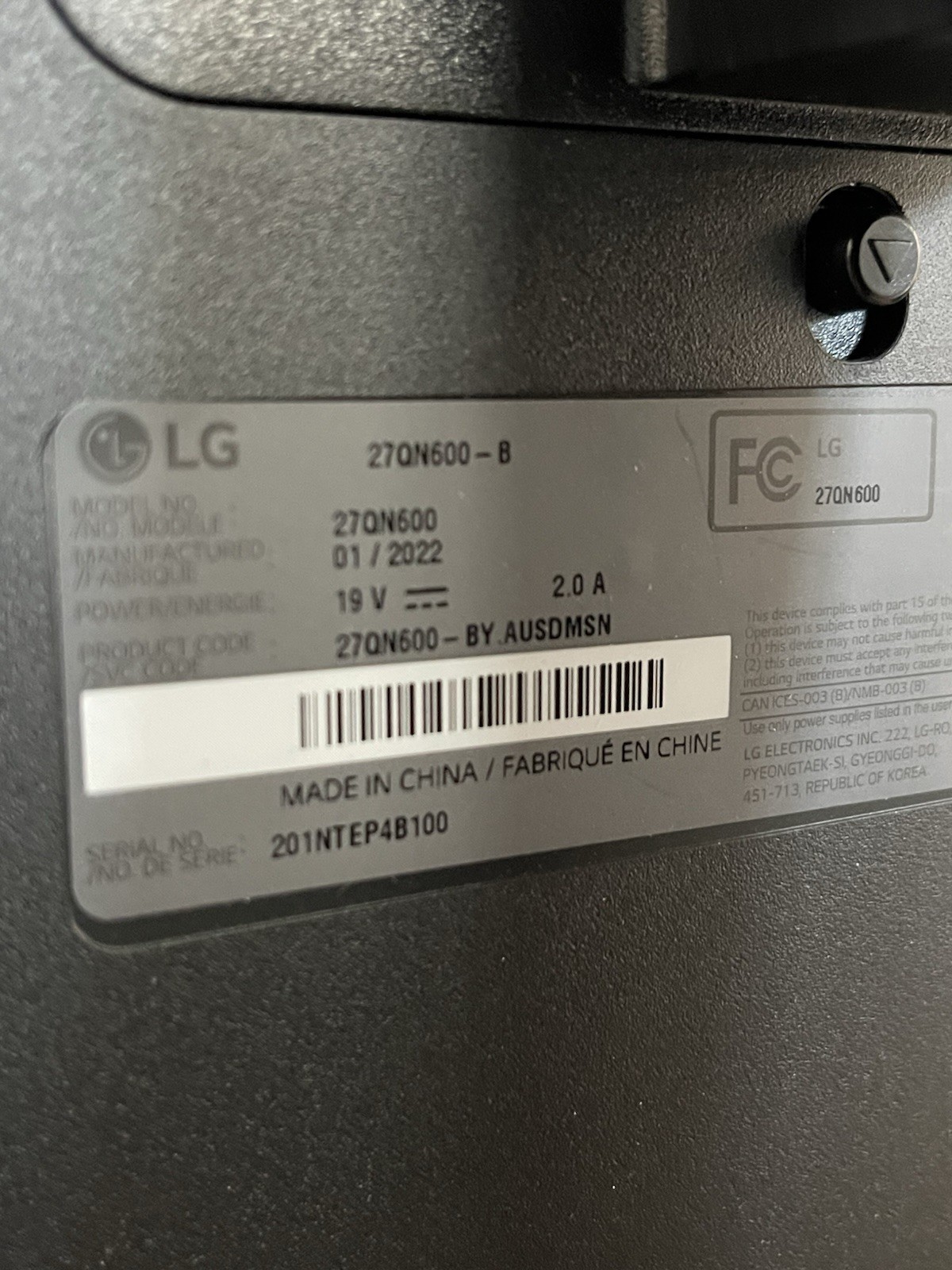 LG 27QN600-B 27" QHD IPS Monitor 2560x1440 HDMI DisplayPort Black (see descrip) — photo 4
