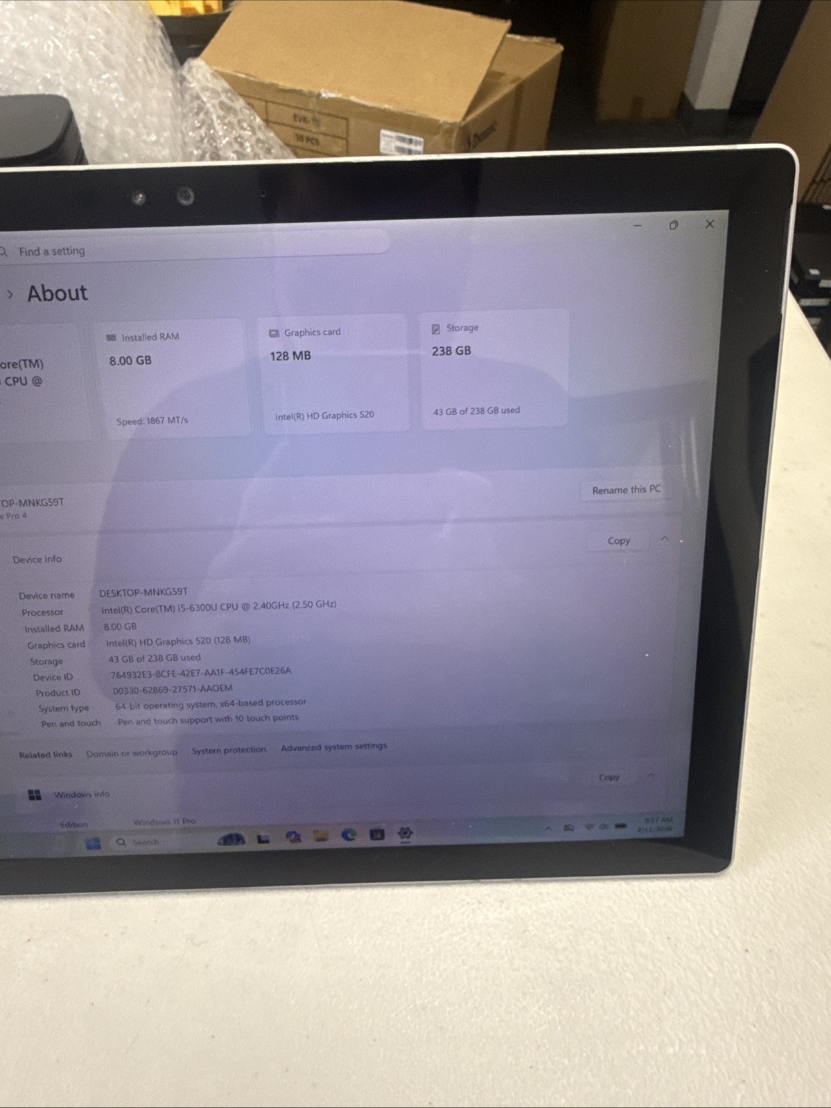 Microsoft Surface Pro 4 1724 Intel i5-6300U 8GB RAM 256GB Windows 11 READ — photo 3