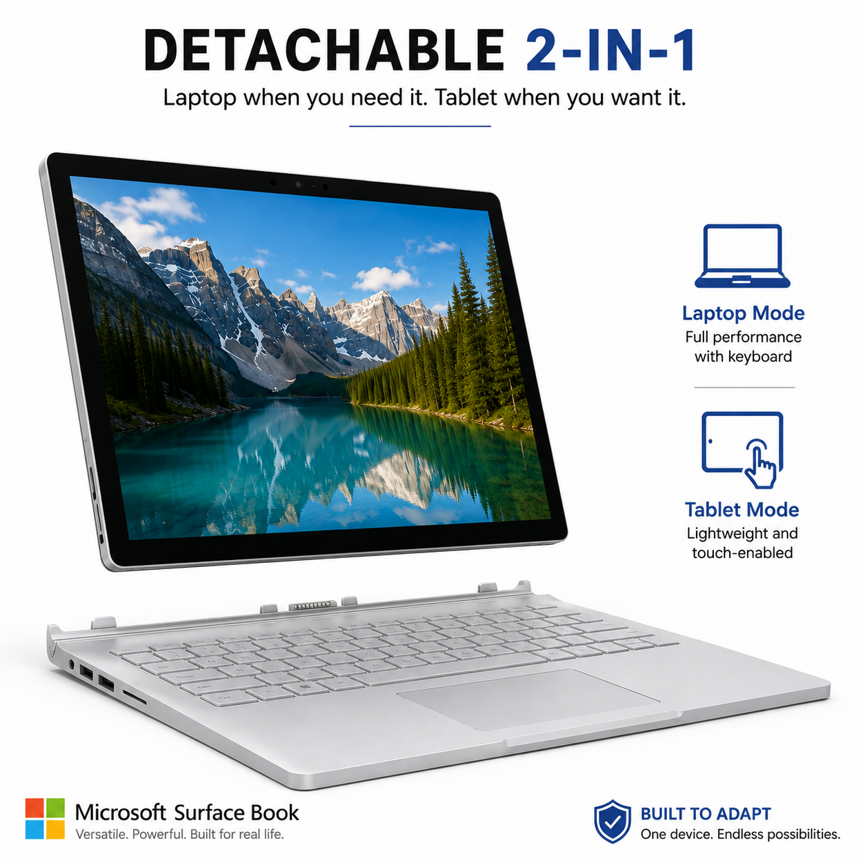 Microsoft Surface Book 2 13.5" i5-7300U 8GB 256GB SSD Win 11 Pro Charger — photo 3