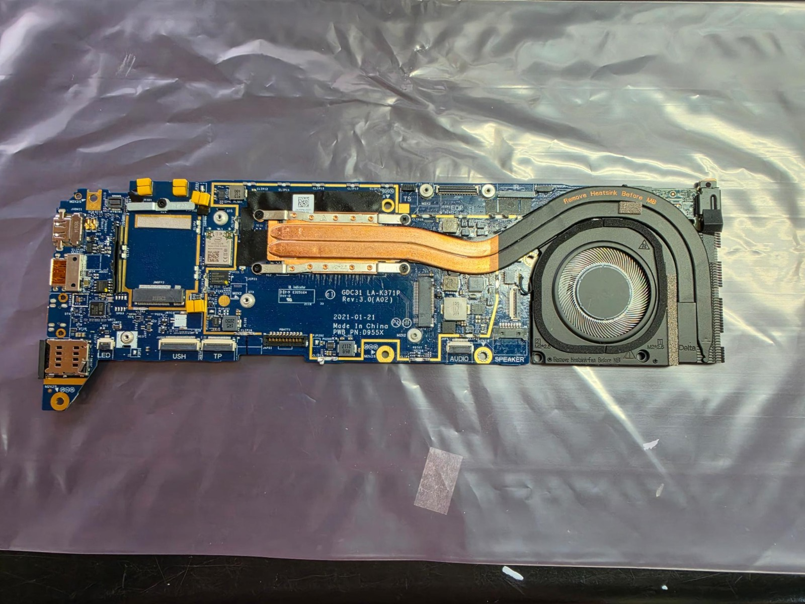 D955X Dell Latitude 7320 7420 Motherboard i7-1185G7 16GB RAM Heatsink Fan 0D955X
