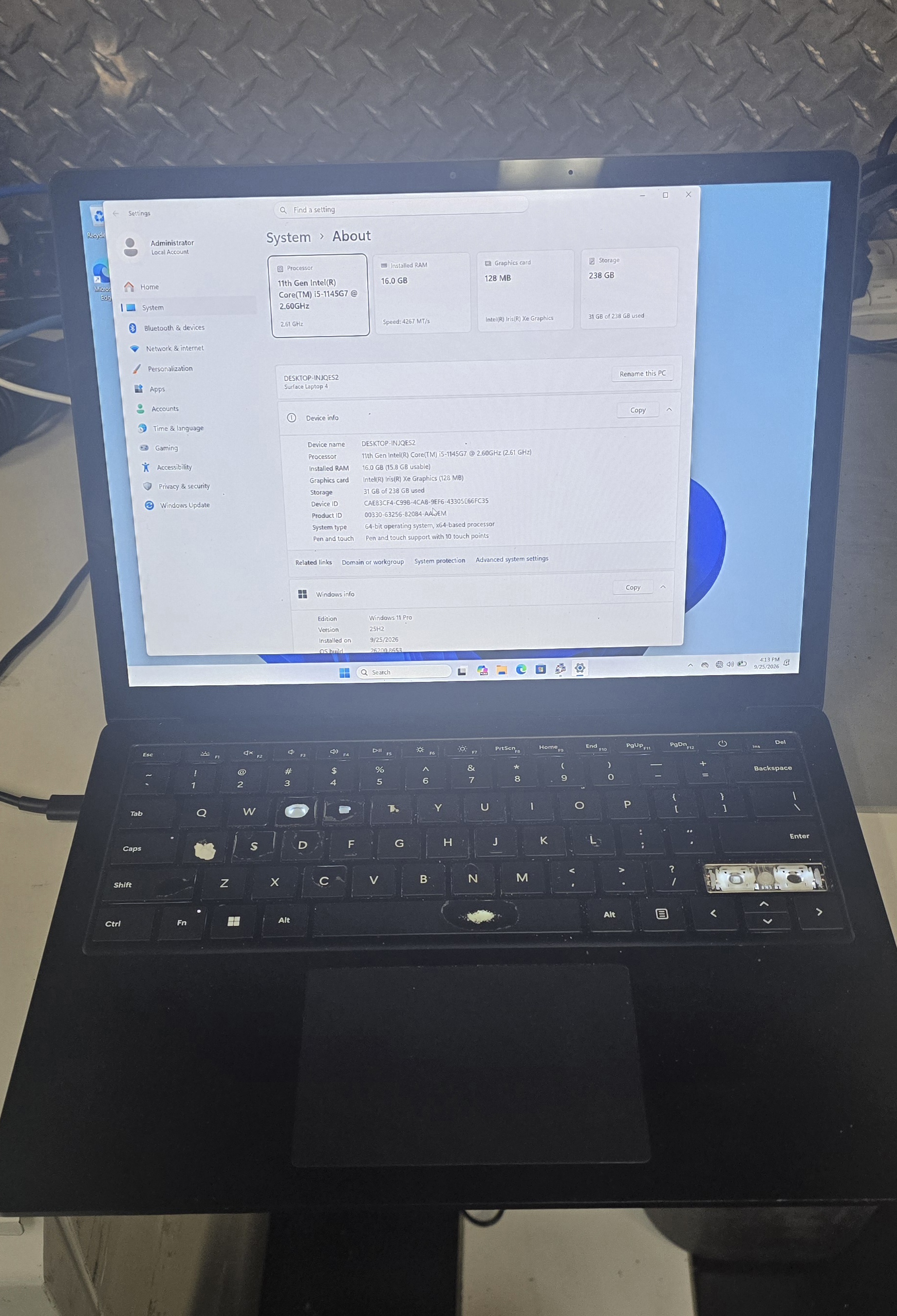 Microsoft Surface Laptop 4 13.5" i5-1145G7 16GB 256GB AS-IS For Parts No Touch