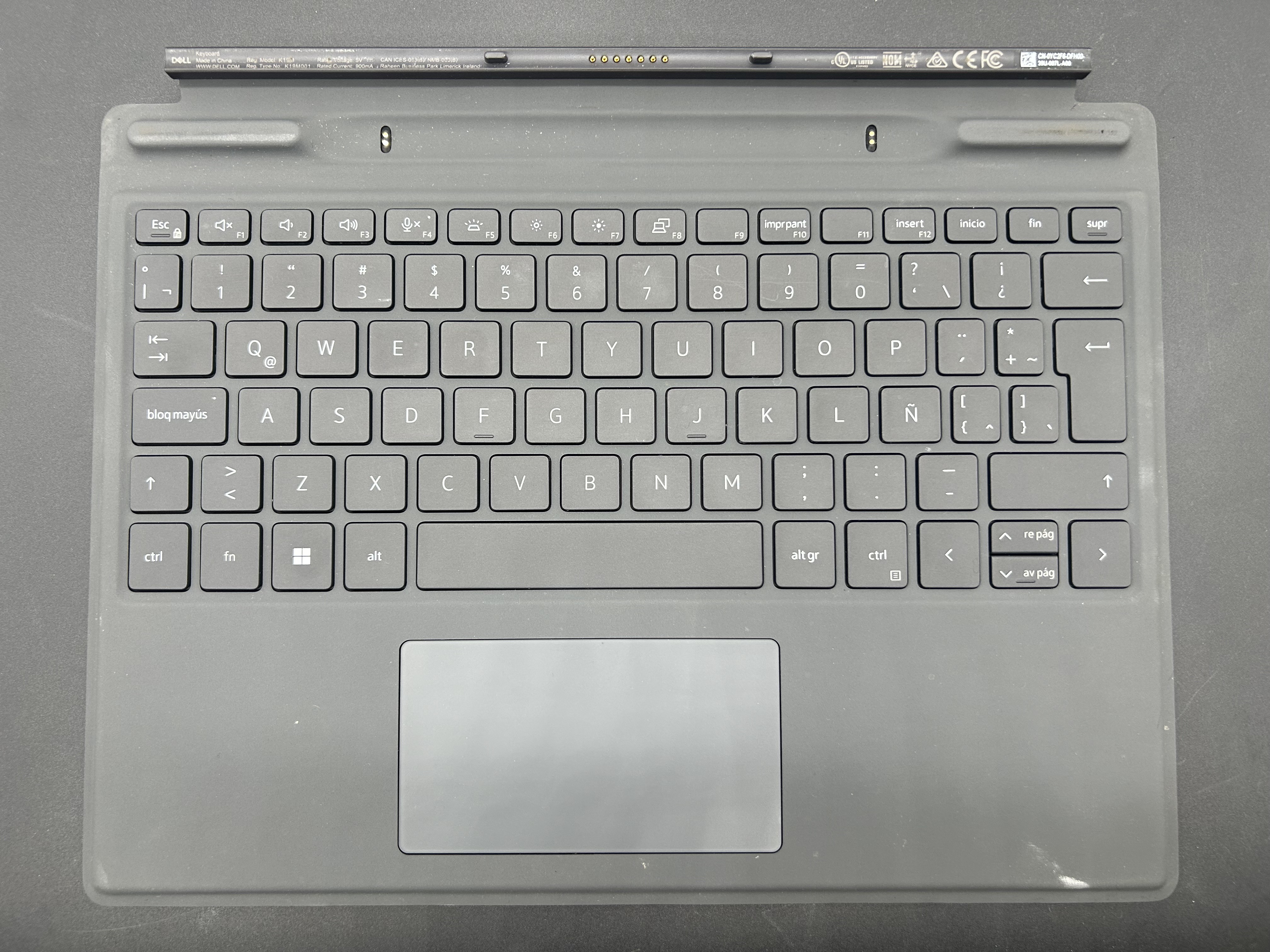 Dell Latitude 7320 Detachable Travel Keyboard K19M Latin Spanish 0YC2F6 YC2F6