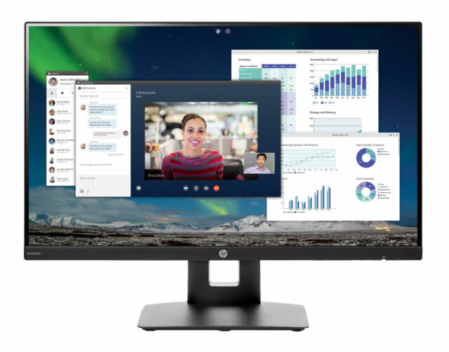 HP VH240a 23.8" FHD 1080p IPS LED Monitor HDMI VGA Built-in Speakers
