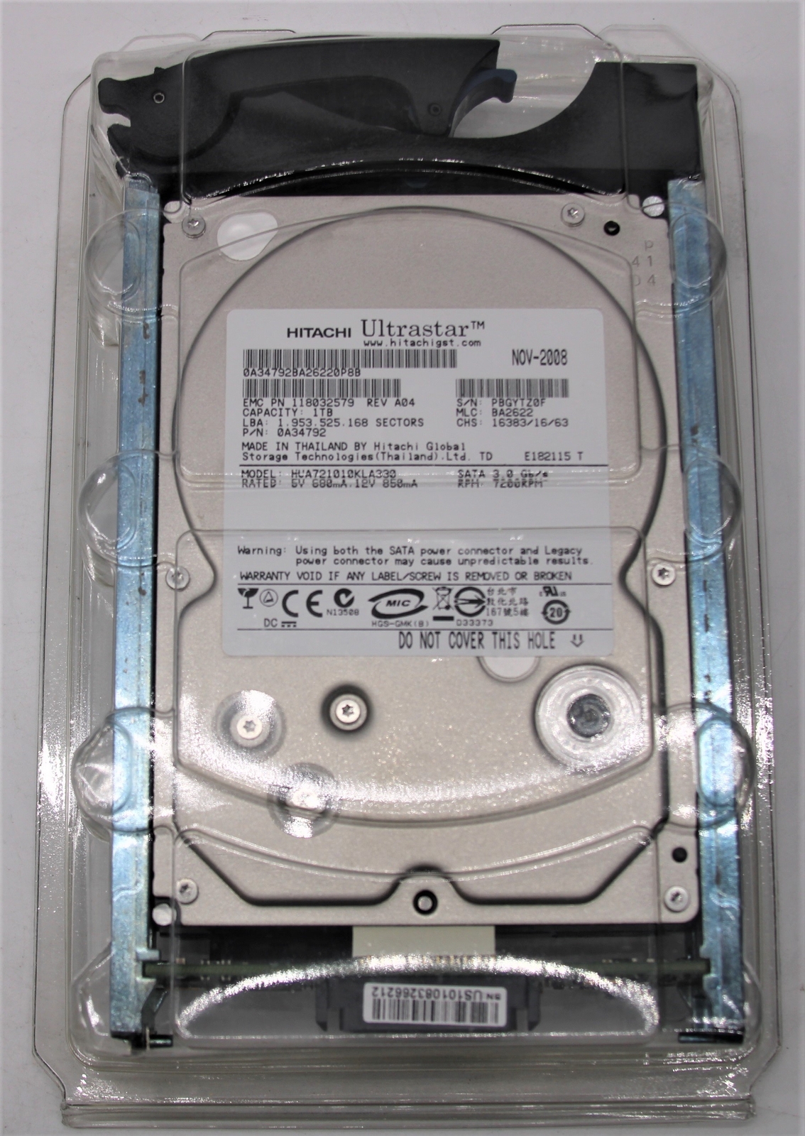 Hitachi Ultrastar 1TB 7200RPM SATA 3.0 Hard Drive 0A34792 HUA721010KLA330