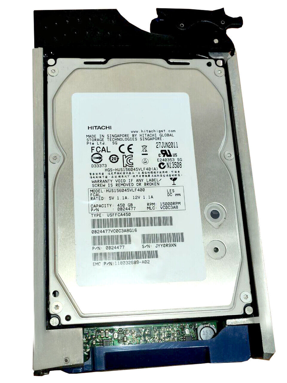 HITACHI HGST 450GB 15K 4GB 3.5in SAS Hard Drive W Caddy HUS156045VLF400 0B24477 — photo 3