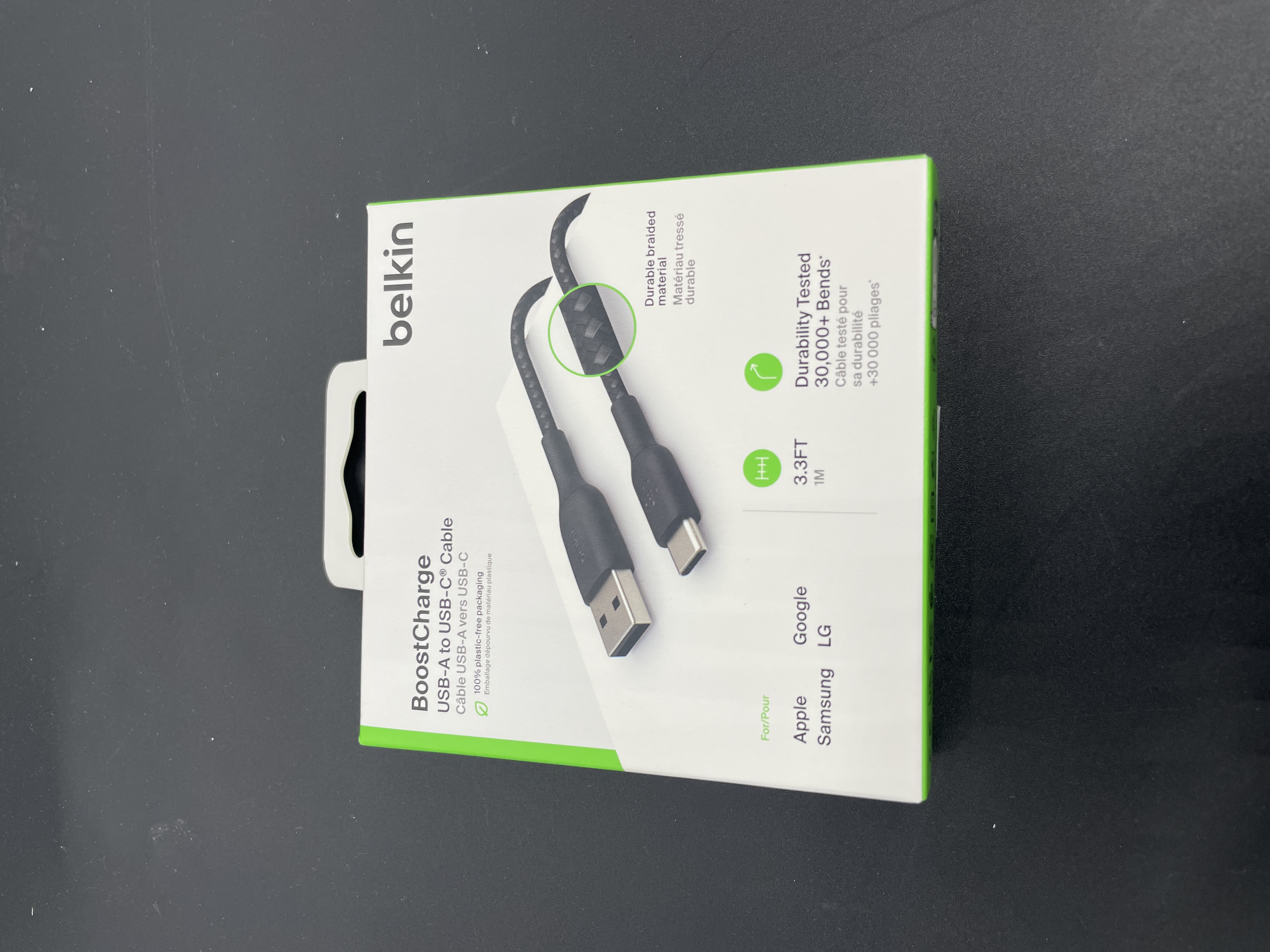 Belkin Braided USB-C Cable Boost Charge USB-A To USB Cable To USB Type-C Cable