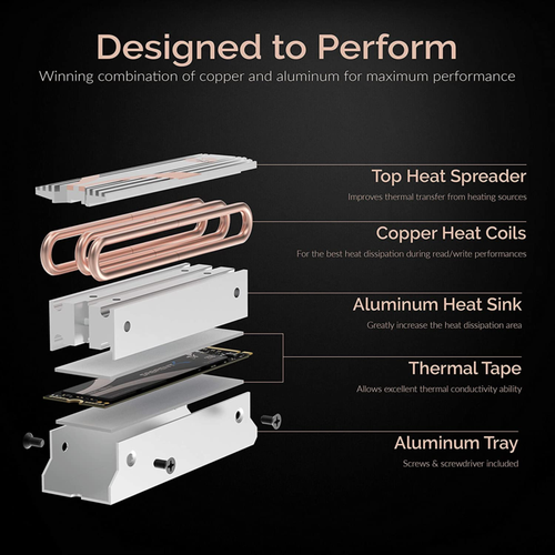 Sabrent M.2 2280 SSD Rocket NVME Heatsink In Silver SB-HTSS — photo 2