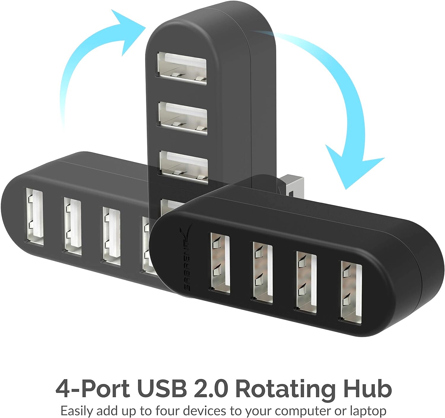 SABRENT HB-UMN4 - Sabrent Mini 4 Port USB 2.0 Rotating Hub — photo 2