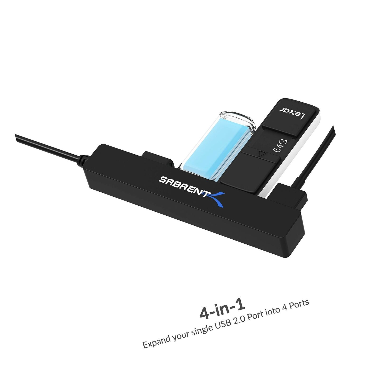 Sabrent 4 Port Portable USB 2.0 Hub 9.5" HB-MCRM — photo 2