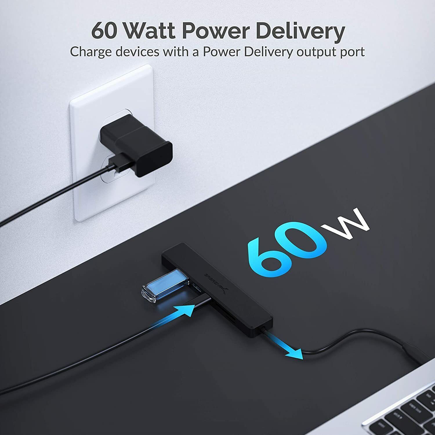 Sabrent Multi-Port USB Type-C Hub With 4K HDMI Power Delivery 60 Watts HB-TC6C — photo 3