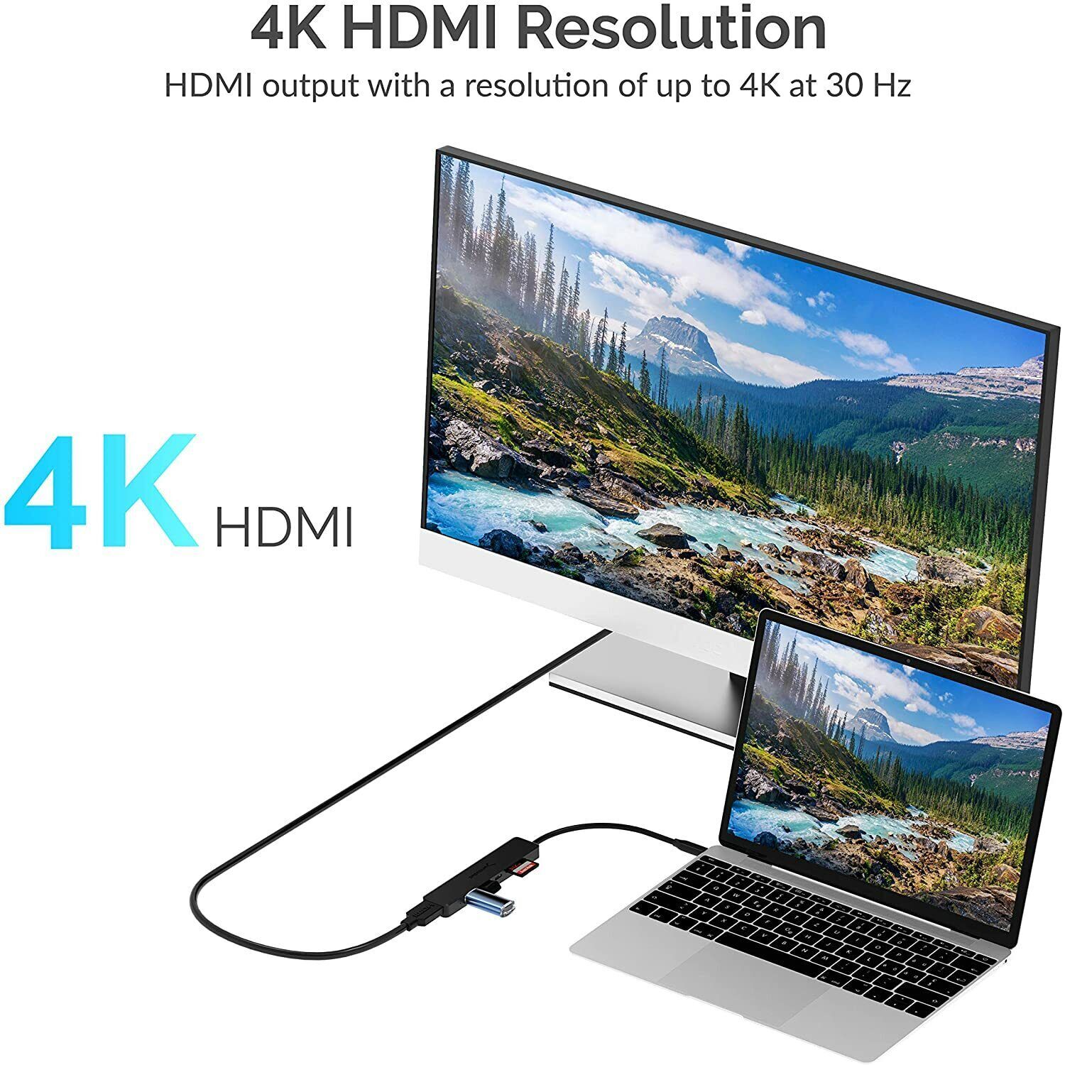 Sabrent Multi-Port USB Type-C Hub With 4K HDMI Power Delivery 60 Watts HB-TC6C — photo 5