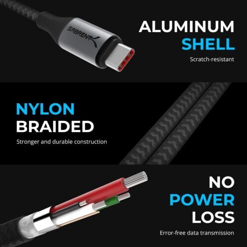 SABRENT USB C To USB C Charging Cable With Smart Display 2M 6.5FT CB-C2C2 — photo 5