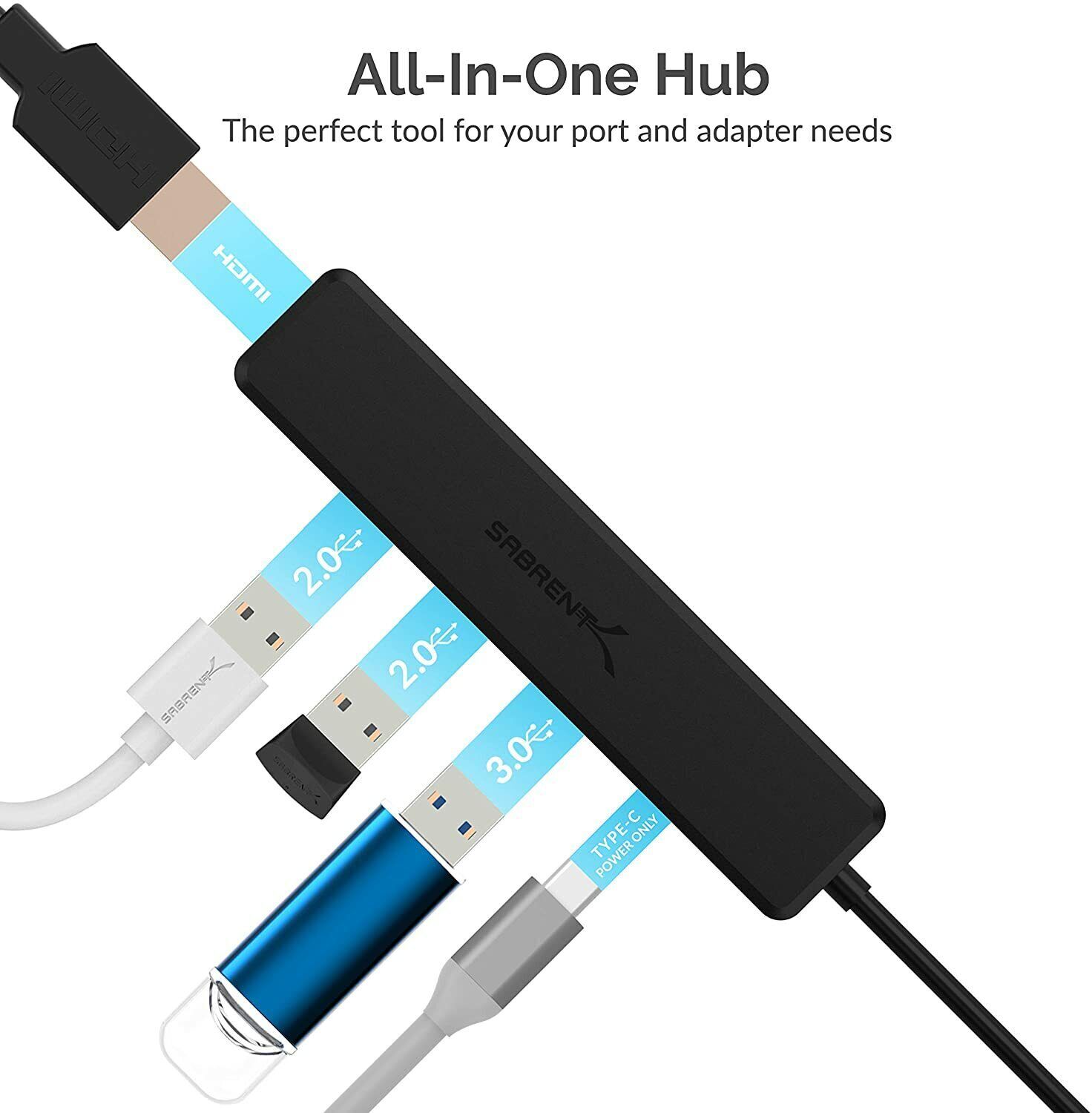 Sabrent Multi Port USB Type-C Hub Adapter With 4k HDMI Power Delivery 60 Watts — photo 4