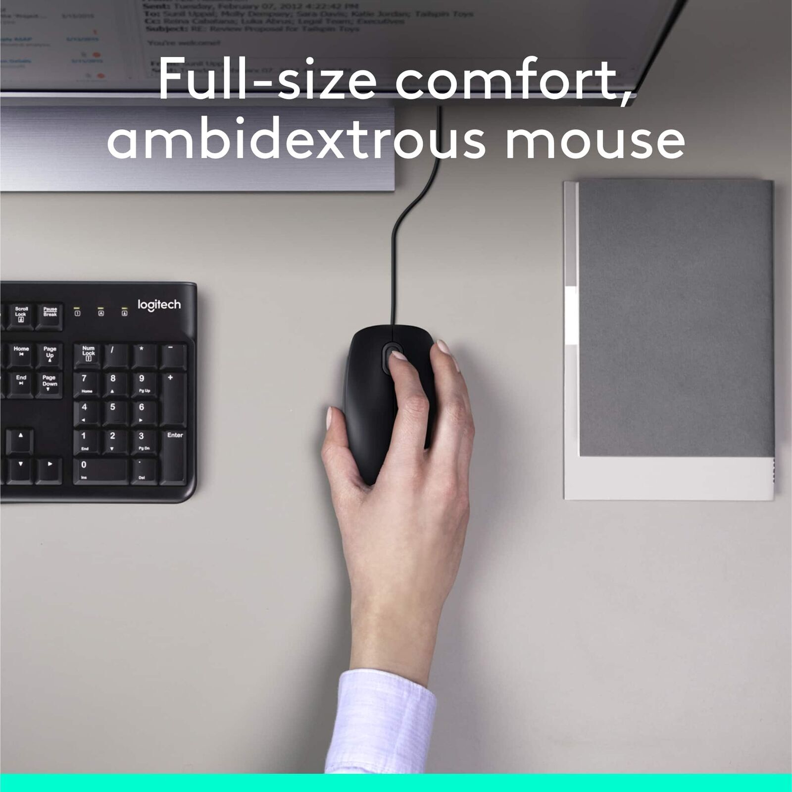 Logitech - MK120 Full-size Wired Membrane Keyboard And Mouse Bundle For Windo... — photo 3