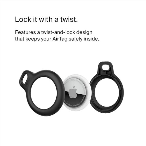 Apple AirTag Secure Holder With Durable Scratch Resistant Black Key Ring 2PK — photo 5