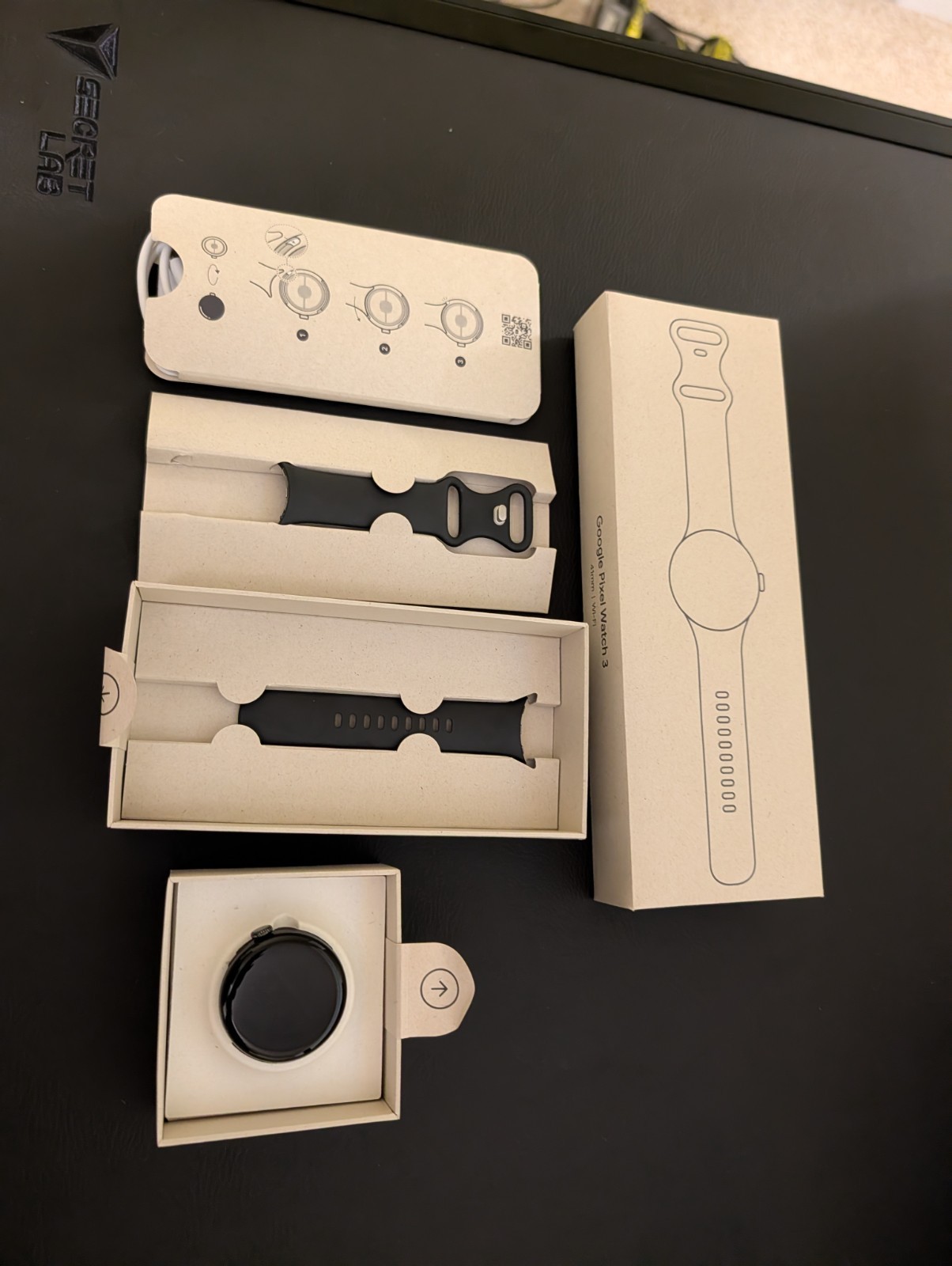 Google Pixel Watch 3 WiFi 41mm Matte Black Aluminum Case & Obsidian Band