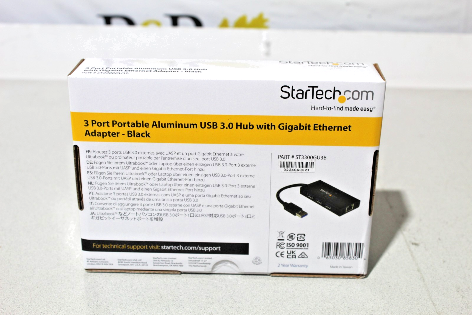 New StarTech 3 Port Portable USB 3.0 Hub Gigabit Ethernet Adapter — photo 2