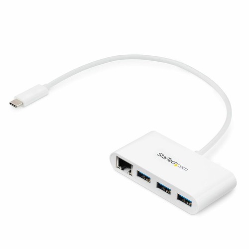 StarTech HB30C3A1GEA 3 Port USB C Hub With Gigabit Ethernet - USB-C To 3x USB-A