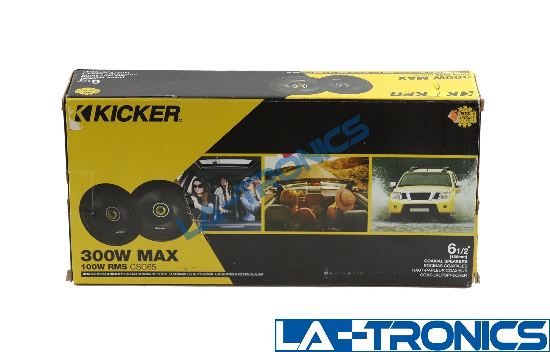 Kicker CSC65 6.5" 2 Way 300W 4 Ohm Coaxial Car Audio Speakers, Pair - 43CSC654