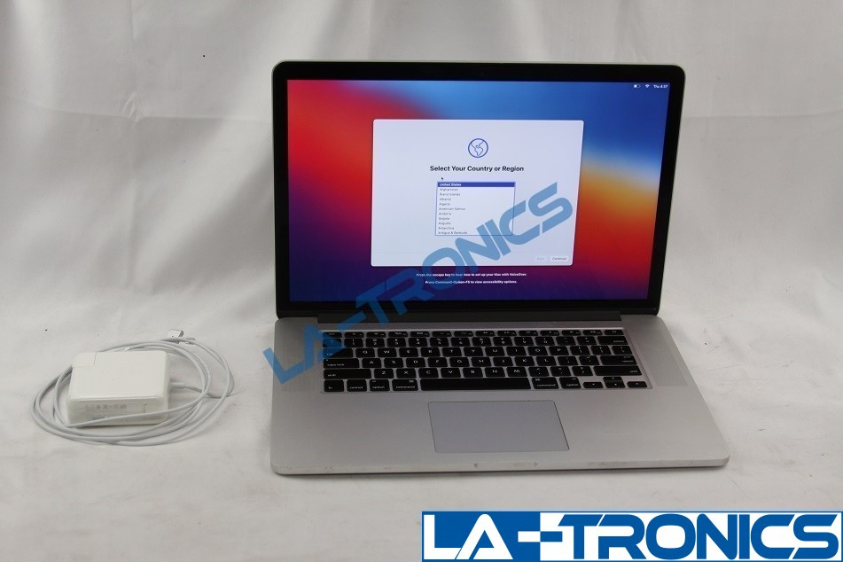 Apple MacBook Pro 15" A1398 2015 2.2GHz  i7-4770HQ 16GB RAM 512GB SSD MJLQ2LL/A