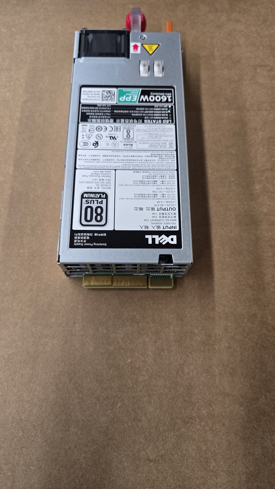 DELL 1600W D1600E-S0 POWER SUPPLY POWEREDGE SERVER R640 R740 R740xd R940 95HR5 — photo 2