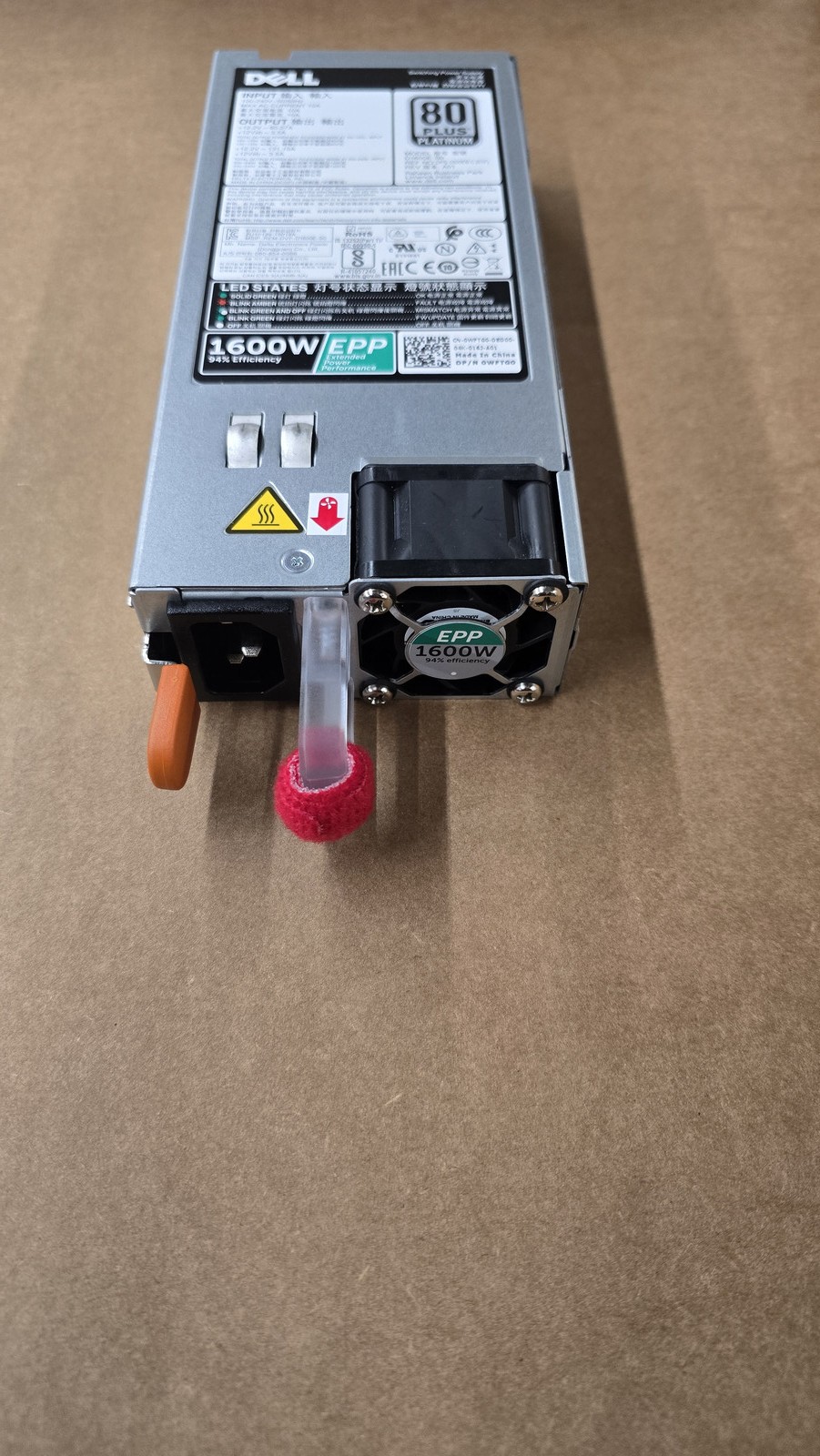 DELL 1600W D1600E-S0 POWER SUPPLY POWEREDGE SERVER R640 R740 R740xd R940 95HR5 — photo 3