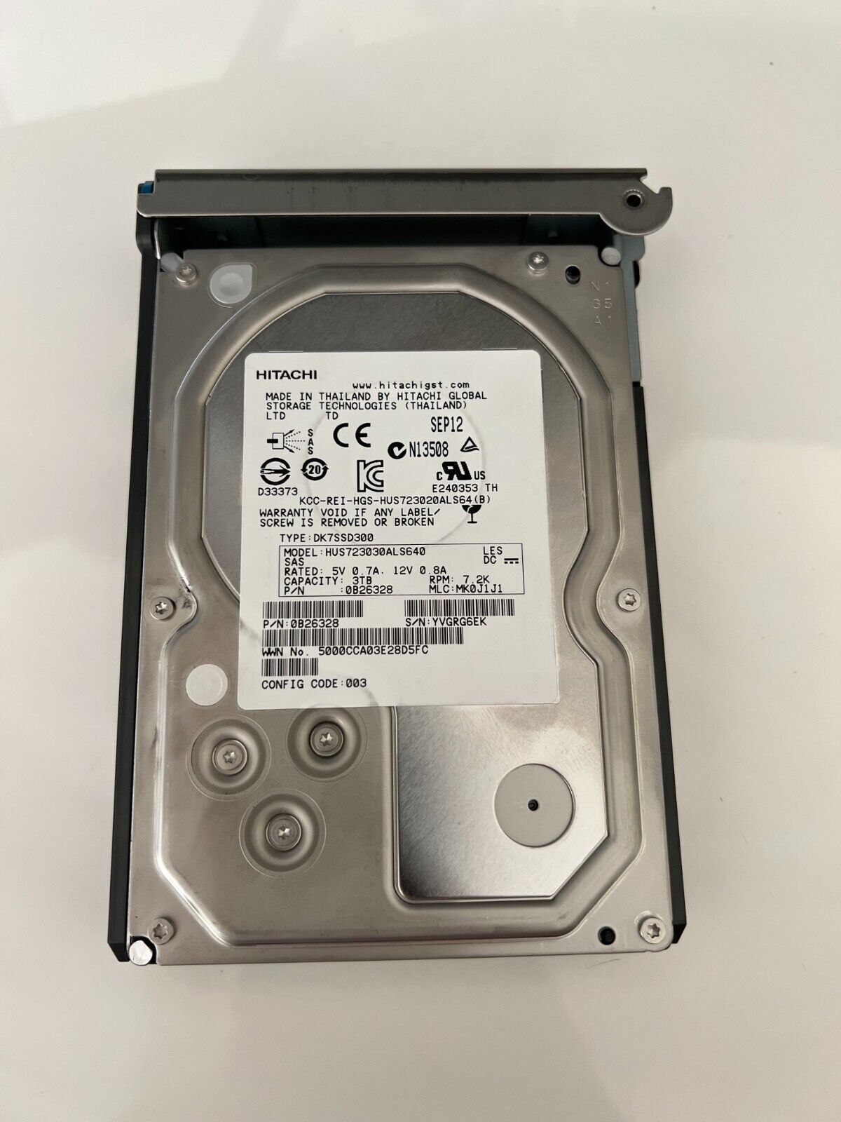 Hitachi 3.5” 3TB 7.2K SAS 6Gb/s 64MB Cache HDD Ultrastar SAS HUS723030ALS640