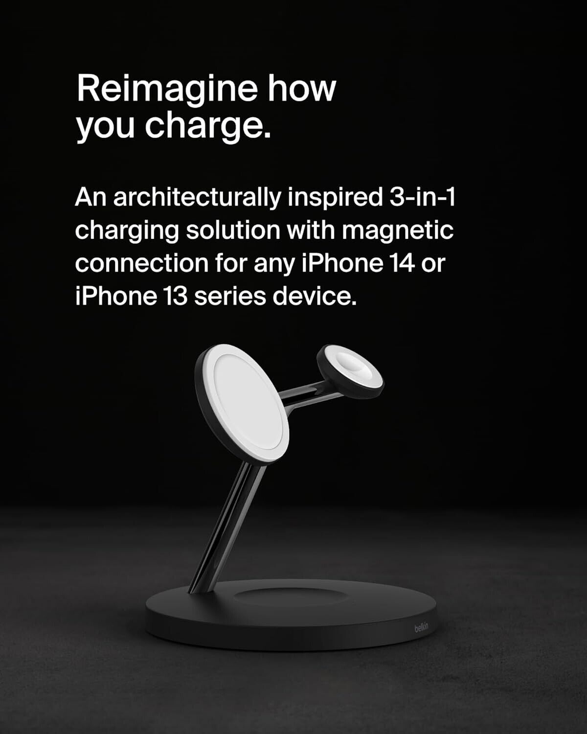 Belkin BOOSTCHARGE PRO 3-in-1 Wireless Charging Stand With MagSafe - Black — photo 4