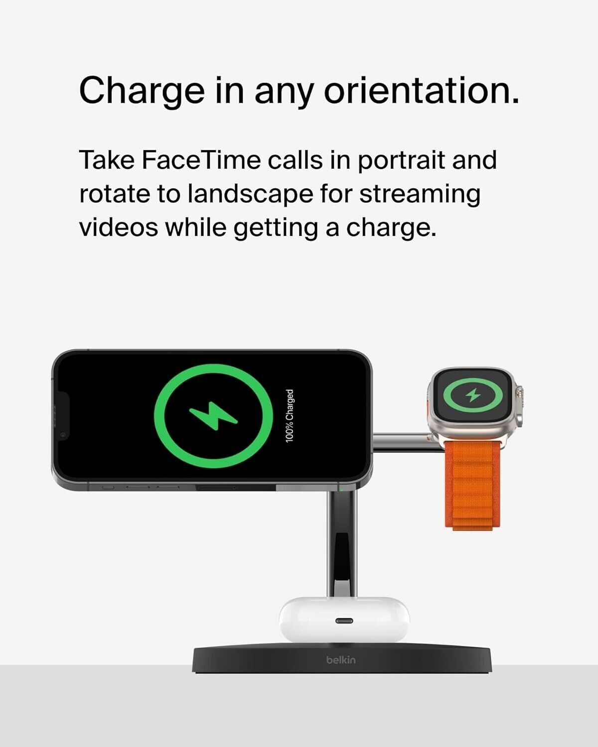 Belkin BOOSTCHARGE PRO 3-in-1 Wireless Charging Stand With MagSafe - Black — photo 5